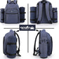 Apollo Walker Picnic Backpack Bag for 2 Person with Cooler Compartment, Detachable Bottle/Wine Holder, Fleece Blanket, Plates and Cutlery Set (2 Person, Navy)