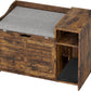 TrailBlaze Litter Box Enclosure with Top Opening&Scratching Mat, Cat Litter Box Furniture with Cushion Litter Box Hidden Wooden Cat Washroom Farmhouse Style Cat House for Hallway, Bedroom, Retro