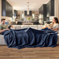 Bedsure 100% Cotton Blanket Queen Size for Bed - Breathable and Soft, Waffle Weave Blanket for Summer, Thick Cozy Fall Blankets for Women Gift, Pageant Blue, 90x90 Inches