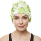 BEEMO Floral Petal Ladies Bathing Swim Cap Women Retro Swim Hat Long/Short Hair