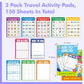 2 Pack Road Trip Game Pads, 10 Games (Categories, Dot & Boxes, Tic-tac-Toe, Scavenger Hunt Bingo), Pen Pencil Paper Game, Plane Trip/Car Travel/Getaway Activity Pad for Kid, Adult