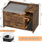 TrailBlaze Litter Box Enclosure with Top Opening&Scratching Mat, Cat Litter Box Furniture with Cushion Litter Box Hidden Wooden Cat Washroom Farmhouse Style Cat House for Hallway, Bedroom, Retro