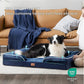 Bedsure L Plus Orthopedic Dog Bed for Large Dogs - Washable Dog Cat Bed Waterproof, L Plus Big Comfort Dogs Couch Sofa with Washable Removable Cover, Pet Bed with Nonskid Bottom, Blue Navy, 38"