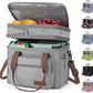 Maelstrom 23L Insulated Lunch Box For Men Women,Expandable Double Deck Lunch Cooler Bag,Lightweight Leakproof Tote Bag With Side Tissue Pocket,Gray