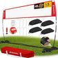12ft/14ft Portable Volleyball Training Practice Net Set 5 Heights Adjustable for Indoor Outdoor with Tetoron Net, Freestanding Base, PU Volleyball, Carry Bag, Sandbags - Instant Set Up