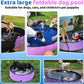 2025 Updated Foldable Dog Pool, 79" x 12" Kiddie Pool with Hard Plastic, Non-Slip Dog Bath Tub for Outdoor Backyard, Collapsible Dog Swimming Pool for Kids Dogs Pets (Pink)