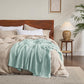 Bedsure 100% Cotton Blanket Twin XL Size for College Dorm - Breathable and Soft, Waffle Weave Twin Blanket for Summer, Dorm Room Essentials, Mint, 66x90 inches
