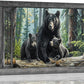 Black Bear Wall Art Forest Window Canvas Cabin Living Room Pictures Prints Animal Wall Decor Painting Artwork for Bedroom Dining Office Home 24"x16"