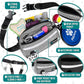 PetAmi Hands Free Dog Leash, Running Leash Belt Walking, Jogging, Waist Zipper Pouch with Poop Bag Dispenser, Dual Padded Handles, Reflective Durable Bungee Single, Heather Grey, 1 Leash