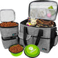 PetAmi Dog Travel Bag, Travel Pet Bag Organizer, Dog Food Travel Bag with Food Container and Bowls, Dog Travel Supplies Gift Accessories for Weekend Camping, Dog Cat Diaper Bag (Grey, Large)