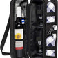 ALLCAMP Wine Bag - Insulated Cooler Bag with Wine Glasses, Bottle Opener & Wine Accessories for Wine Lovers - Portable Wine Gift Bag for Travel, Picnics, and Gift Ideas(Black)