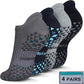 Hylaea Unisex Non Slip Socks with Grip for Yoga, Hospital, Pilates, Barre | Ankle, Cushioned