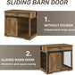 EDYO LIVING 38" Large Dog Crate Furniture with Sliding Barn Door, Wooden Dog Kennel with Drawer for Storage, Water Resistant Indoor Furniture Style Dog Crate for Small/Medium/Large Dog, Rustic Oak