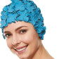 BEEMO Floral Petal Ladies Bathing Swim Cap Women Retro Swim Hat Long/Short Hair