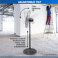Comfort Zone Industrial Pedestal Fan, 30 inch, 3 Speed, High Velocity, Adjustable Height 56” to 76”, Metal, Meets OSHA Standards, Airflow 36 ft/sec, Ideal for Garage, Workshop or Warehouse, CZHVP30