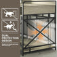 Dog Crate Furniture, 48" Heavy Duty Wooden Dog Crate End Table, XL Dog Kennel Furniture Large Breed, Decorative Dog Kennel Indoor with 3 Drawers & Steel Tubes 48" L x28 W x36 H (Grey)
