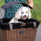 Travelin K9 Pet-Pilot MAX Wicker Bike Basket for Dogs/Cats - Includes Wire Cage Top w/Sun Shade + Plush Removable Padded Liner