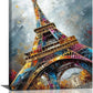 Paris Eiffel Tower Wall Art Paris Architecture Canvas Wall Decor Europe City Eiffel Tower Pictures Painting Print Artwork Framed Decorations Gifts for Living Room Bedroom Office 16"x20"