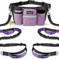 PetAmi Premium Hands Free Dog Leash for 2 Dogs, Adjustable Waist Belt Leash for Dog Walking, Fanny Pack Accessories Bag Dual Bungee Leash for Running, Hiking, Jogging, Biking, Purple