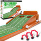 CHAMPKEY Premium Wooden Golf Mat with 3 Putting Gates - Realistic Putting Surface Simulates Green - Improve Accuracy