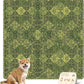 nunubaby Washable Pee Pads for Dogs, Stylish, Non-Slip and Leak-Proof Pee Pads. Reusable Potty Pads for Dogs for Crates and Floors.(Green/Multi, 48" x48")