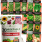 20 Heirloom Vegetable Seeds - 10,000+ Survival Seeds and Emergency Prepper Gear - Non GMO Vegetable Seeds for Planting Home Garden Variety Pack