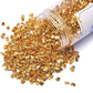 TWINKLING High Luster Crushed Glass Glitter, Fire Glass Gems Chips for Fire Pit, DIY Resin Art, Epoxy Crafts, Geode Painting, Aquarium Decoration, 6-9mm (370g/13oz.) (Gold)