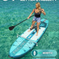 Feelfire11'x34” Extra Wide Inflatable Paddleboard, Stand-up Paddle Board for Adults, 420lb Capacity for Yoga/Fishing/Family, EVA Deck, US Fin, High-Pressure Pump, Storage Backpack, Safety Leash