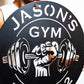 Custom Metal Dumbbell Gym Name Sign, Weightlifting Workout Room Wall Art, Personalized Home Gym Sign, Custom Gym Decor, Workout Garage