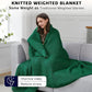L'AGRATY Knitted Weighted Blanket - 48"x72" 20lbs Cooling Chunky Knit Heavy Blanket for Adults Braided Crochet Throw Thick Cable Yarn Knit Decorative No Beads Evenly Weighted Machine Washable