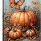 Fall Pumpkin Pictures Wall Art, Rustic Thanksgiving Bathroom Wall Decor, Farmhouse Autumn Butterfly Framed Painting Canvas Artwork for Harvest Gift Bedroom Living Room Decorations 24"L x 16"W
