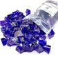 TWINKLING High Luster Fire Glass Gravel Stone,Broken Glass,Fire Pit Glass,Crushed Glass for Fireplace Pit Aquarium Garden Decoration,1-3cm,2-Pound Jar (Cobalt Blue)