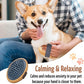 The Buddy System Rubber Pet Close Brush, Soft Touch Oval Palm Brush - Bamboo Massage Handheld with Rubber Bristles and Elastic Band for Dogs and Cats - Gray