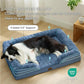 Bedsure Orthopedic Dog Beds Large Sized Dog - Washable Large Dog Cat Bed Waterproof, Comfort Dogs Couch Sofa with Washable Removable Cover, Pet Bed with Nonskid Bottom, Plush-Blue, 35"