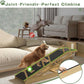 6 Level Height Adjustable Dog Ramp for Bed, Couch 65" Foldable Pet Ramp with Non-Slip Mat，DIY Glow Strips & Rest Platform Heavy Duty Dog Stairs for Large Dogs up to 200Lbs ，Wood Color