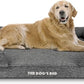 The Dog’s Bed, XL Grey Poly-Linen 43.5x34, Memory Foam, Pain Relief: Arthritis, Hip & Elbow Dysplasia, Post Surgery, Lameness, Supportive, Calming, Waterproof Washable Cover, Veterinary Approved