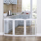 Spirich Freestanding Wire Pet Gate for Dogs, 60 inches Extra Wide, 30 inches Tall Dog Gate for The Houes, Doorway, Stairs, Pet Puppy Safety Fence, White 3 Panels
