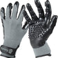 H HANDSON Pet Grooming Gloves - Patented #1 Ranked, Award Winning Shedding, Bathing, & Hair Remover Gloves - Gentle Brush for Cats, Dogs, and Horses (Grey, X-Large)