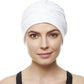 BEEMO Swim Caps for Women Swimming Turban Polyester Latex Lined Pleated for Ladies
