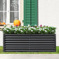 Domi Raised Garden Beds Outdoor, 6x3x2ft Thickening Tall Metal Rectangular Deep Root Box Planter for Vegetables, Flowers, Herbs, and Succulents 2" Deep w/ 256 Gallon Capacity - Dark Gray