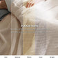 Bedsure 100% Cotton Large Throw Blanket for Couch 50x70 inches - Breathable and Soft, Waffle Weave Throw Blanket for Office, Khaki (a Little Bit Yellow)