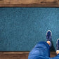 WaterHog Diamond | Commercial-Grade Entrance Mat with Rubber Border – Indoor/Outdoor, Quick Drying, Stain Resistant Door Mat (Medium Blue, 3' x 12')