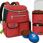 PetAmi Dog Travel Bag Backpack, Airline Approved Dog Bags for Traveling, Puppy Diaper Bag Supplies, Pet Camping Essentials Hiking Accessories Dog Mom Gift, Food Container, Collapsible Bowls, Red