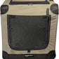 Amazon Basics 2 Door Foldable and Portable Travel Pet Kennel for Cat, Dog, Rabbit, 26 inch, Tan, S 26" x 18" x 18"