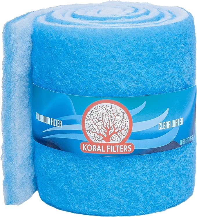 Premium Aquarium Filter Media Pad - Cut-to-Fit Roll, Fresh and Saltwater Safe, Blue & Dye-Free Options, Made in USA (12 ft, Blue)