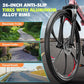 26 Inch Folding Mountain Bike, 21 Speed Full Suspension Bicycle with High-Carbon Steel, Dual Disc Brake Non-Slip Quick Release tire Folding Bicycle for Adults/Men/Women