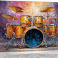 Music Wall Art Graffiti Musical Instruments Canvas Wall Decor Drum Pictures Painting Print Artwork Framed Decorations Gifts for Drummers Music Lover Studio Bar Musician Home Bedroom Living Room 16"x24"