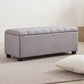 Ottoman with Storage 38 inches, Furniture End of Bed Storage Benches, Long Ottomans Bench with hinged lid, Bench seat Trunk for Foot Rest in Bedroom, Living Room (Gray)