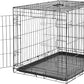 Amazon Basics Durable, Foldable, Collapsible, Portable Metal Wire Dog Crate with Tray, Single Door with Divider Panel, Easy to Assemble & Clean, 36 x 23 x 25 in, Black