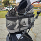 ROODO Fashion 3-in-1 Dog Cat Stroller with Detachable Carrier&Car Seat Combo Best Lightweight Folding Portable All-Terrain Travel Pet Gear Puppy Doggie Kitty Stroller for up to 30 lbs(Grey Lattice)